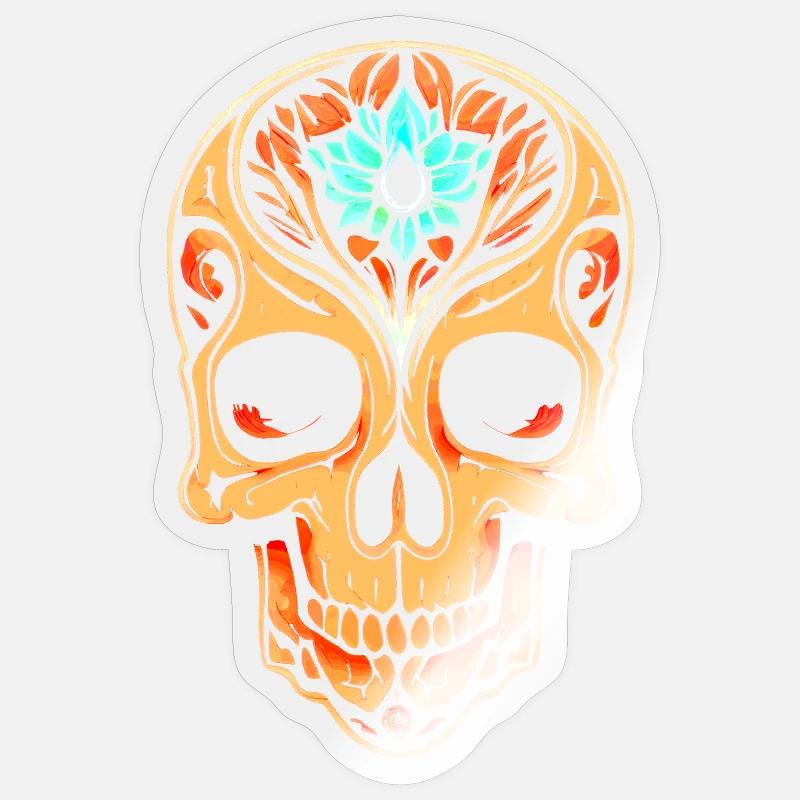 Skull Sugar Skull - Sticker size S (10 x 10 cm) - transparent glossy