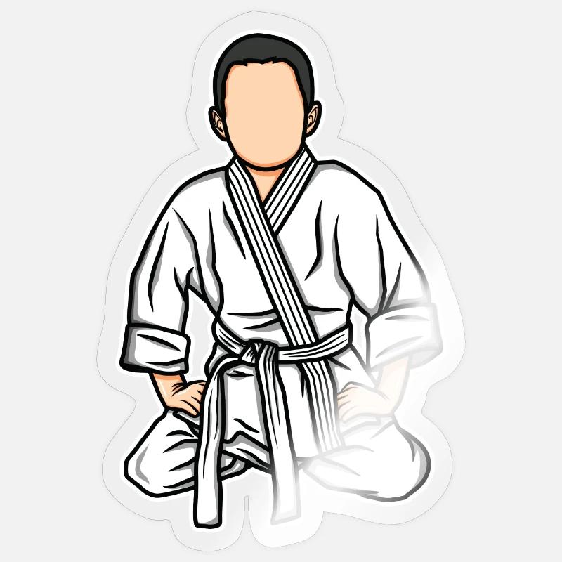 Drôle d’enfant de judo - Sticker taille S (10 x 10 cm) - brillant transparent