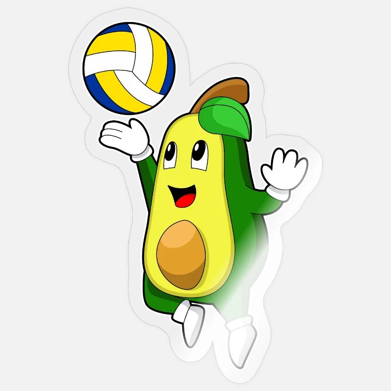 Avocat Volley-ball - Sticker taille S (10 x 10 cm) - brillant transparent