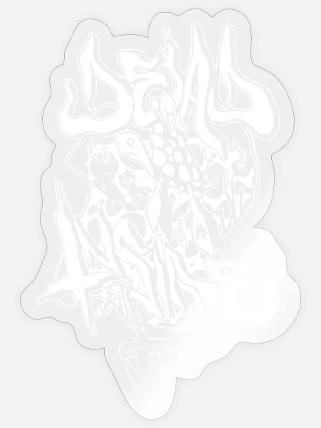 Urbane Dämonengrafik im Meta-Stil - Sticker Größe S (10 x 10 cm) - Transparent glänzend