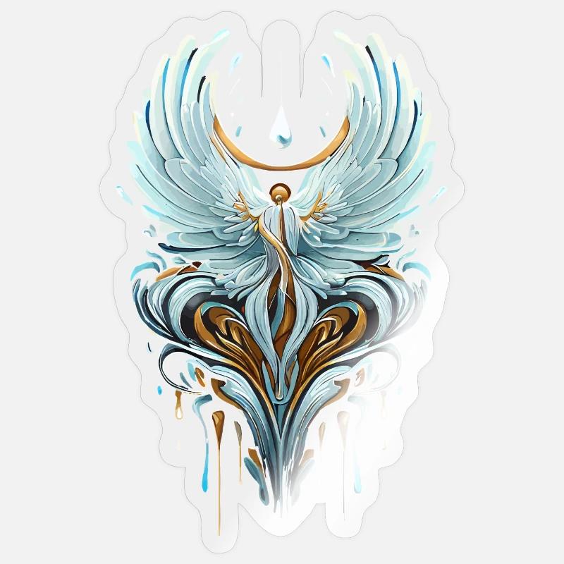 Himmlischer Schwan mit ätherischen Flügeln Sticker Größe S (10 x 10 cm)