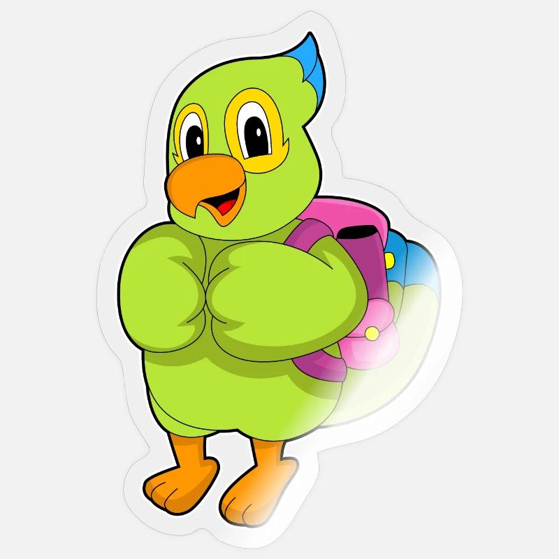 Parrot Student Backpack School - Sticker taille S (10 x 10 cm) - brillant transparent