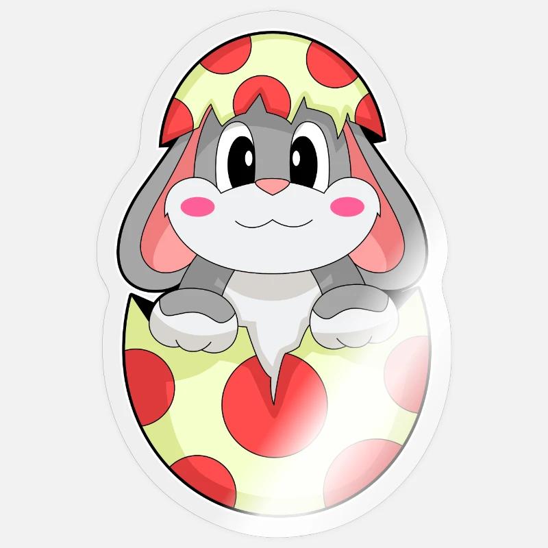 Bunny Egg - Sticker size S (10 x 10 cm) - transparent glossy