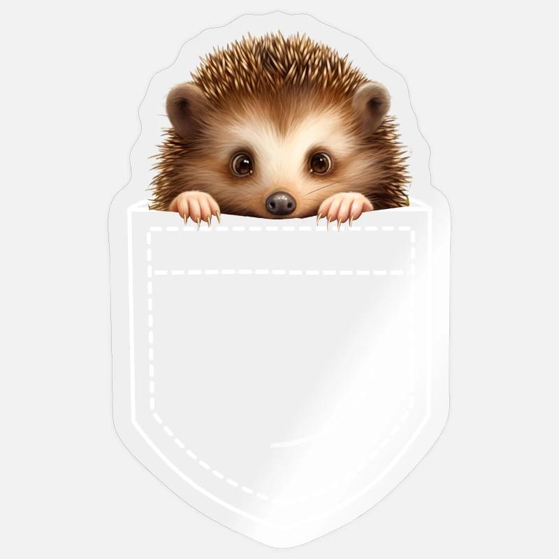 Hérisson - Sticker taille S (10 x 10 cm) - brillant transparent