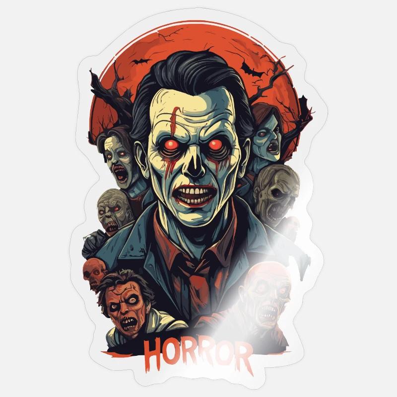 Zombie Illustration - Sticker size S (10 x 10 cm) - transparent glossy