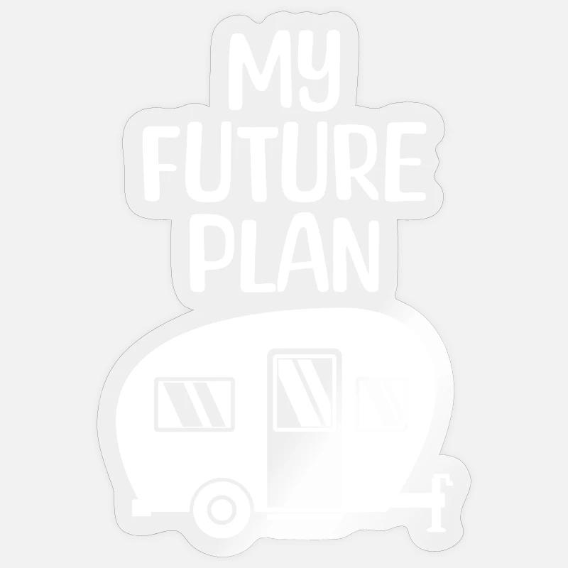 Wohnmobil Wanderer Statement Camping Camper - Sticker Größe S (10 x 10 cm) - Transparent glänzend