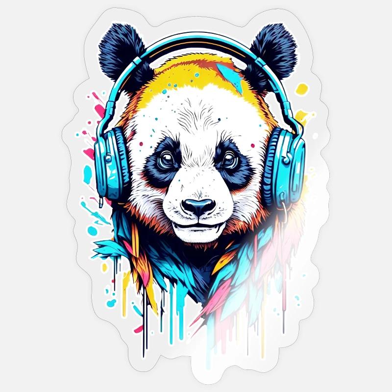 Panda - Sticker size S (10 x 10 cm) - transparent glossy