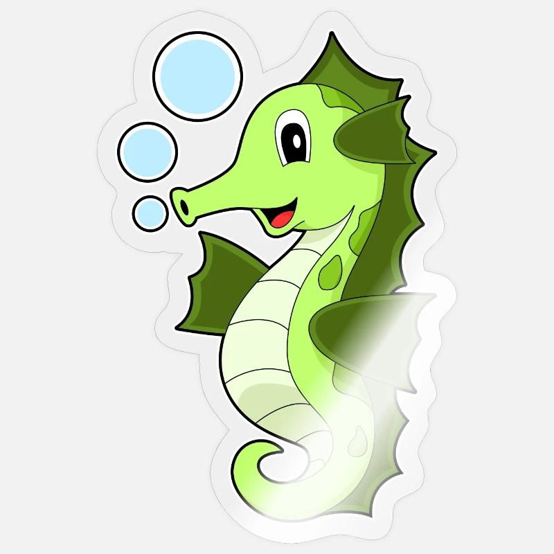 Seepferdchen - Sticker Größe S (10 x 10 cm) - Transparent glänzend