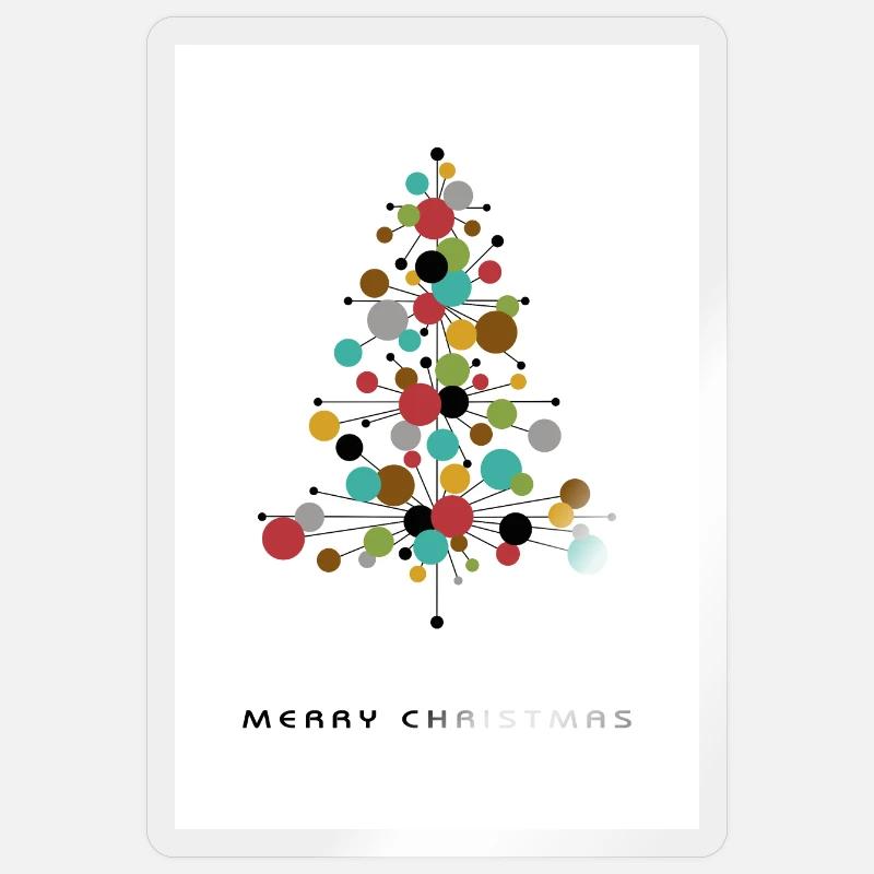Christmas tree modern - Sticker size S (10 x 10 cm) - transparent glossy