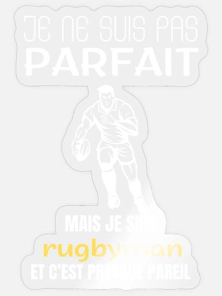 Rugbyspieler, ich bin nicht perfekt. - Sticker Größe S (10 x 10 cm) - Transparent glänzend