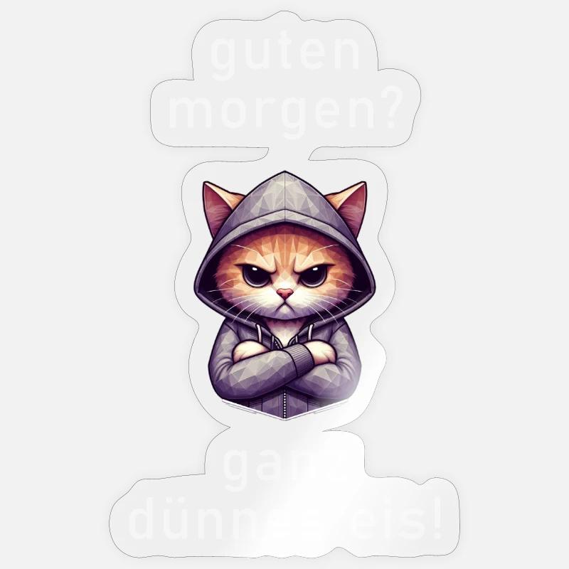 Ganz dünnes Eis mit Polygon Katze Sticker Größe S (10 x 10 cm)