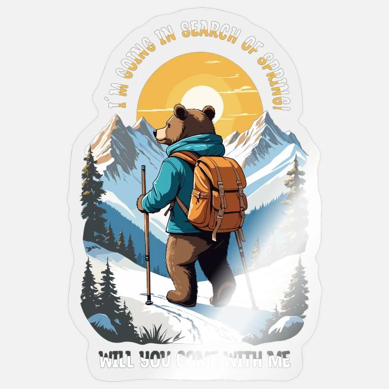Bear is looking for spring Sticker size S (10 x 10 cm)
