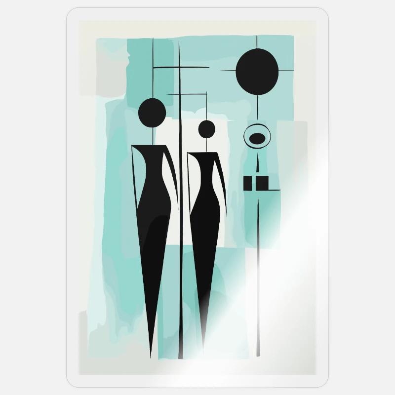 Geometric pendulum figures - Sticker size S (10 x 10 cm) - transparent glossy