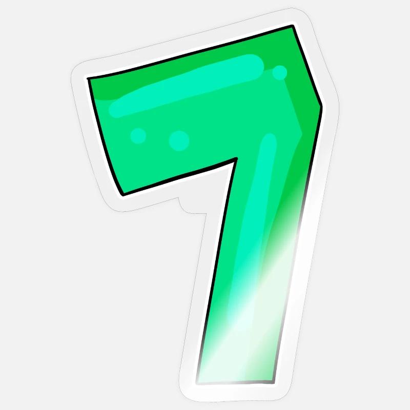 Numéro 7 Numéro Sept - Sticker taille S (10 x 10 cm) - brillant transparent