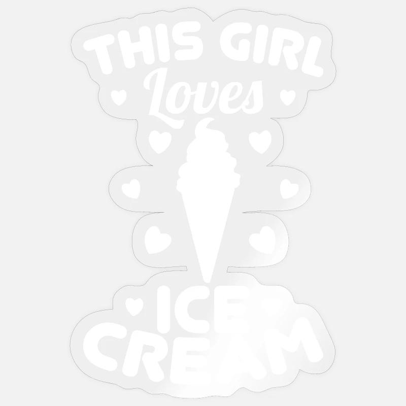 Eiscreme Mädchen - Sticker Größe S (10 x 10 cm) - Transparent glänzend