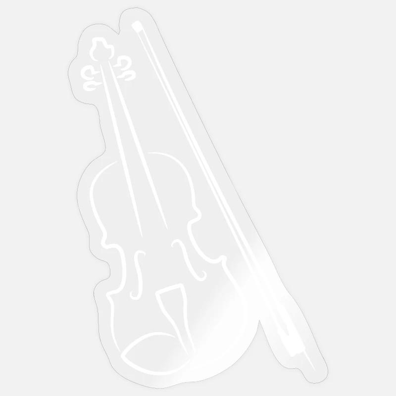 Archet de violon - Sticker taille S (10 x 10 cm) - brillant transparent