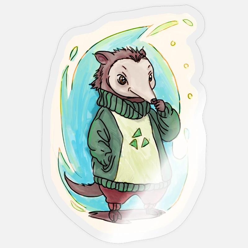 Ours Reycling vert - Sticker taille S (10 x 10 cm) - brillant transparent
