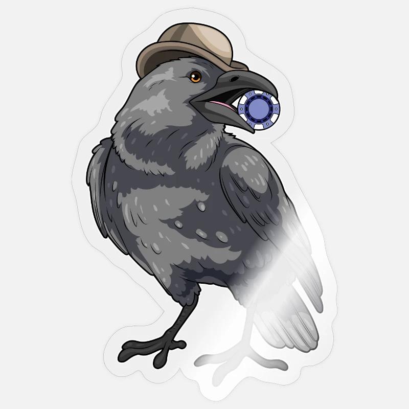 Crow Poker Jetons de Poker - Sticker taille S (10 x 10 cm) - brillant transparent