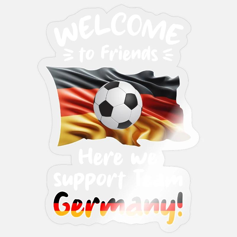 Willkommen Freunde - Wir supporten unser Team GER. - Sticker Größe S (10 x 10 cm) - Transparent glänzend