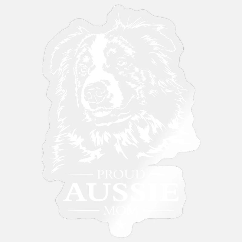 Aussie Mom Australian Shepherd Hunde Hund Wilsigns - Sticker Größe S (10 x 10 cm) - Transparent glänzend
