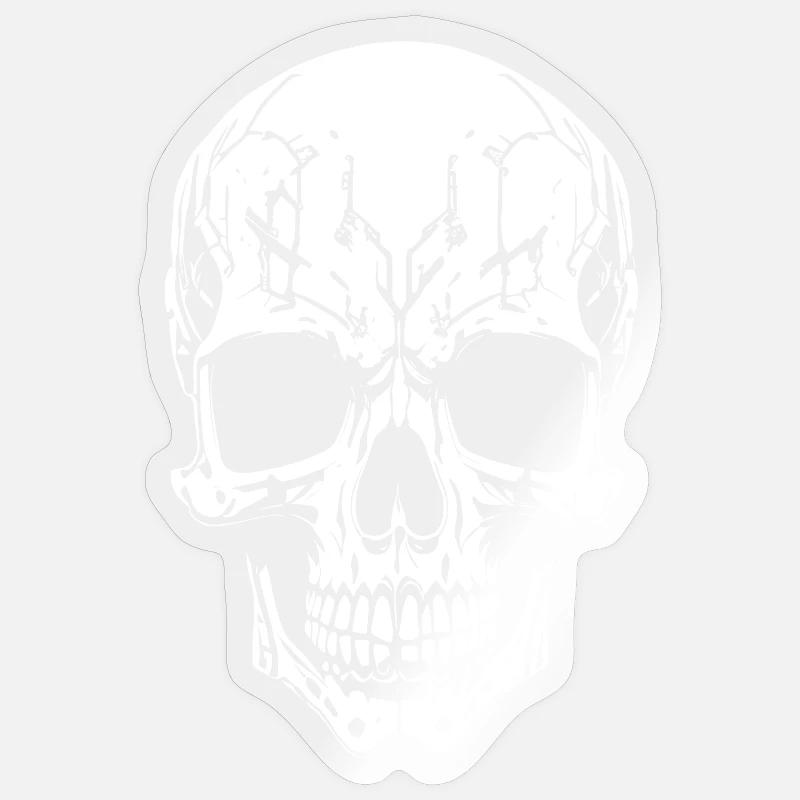 Crâne - Sticker taille S (10 x 10 cm) - brillant transparent