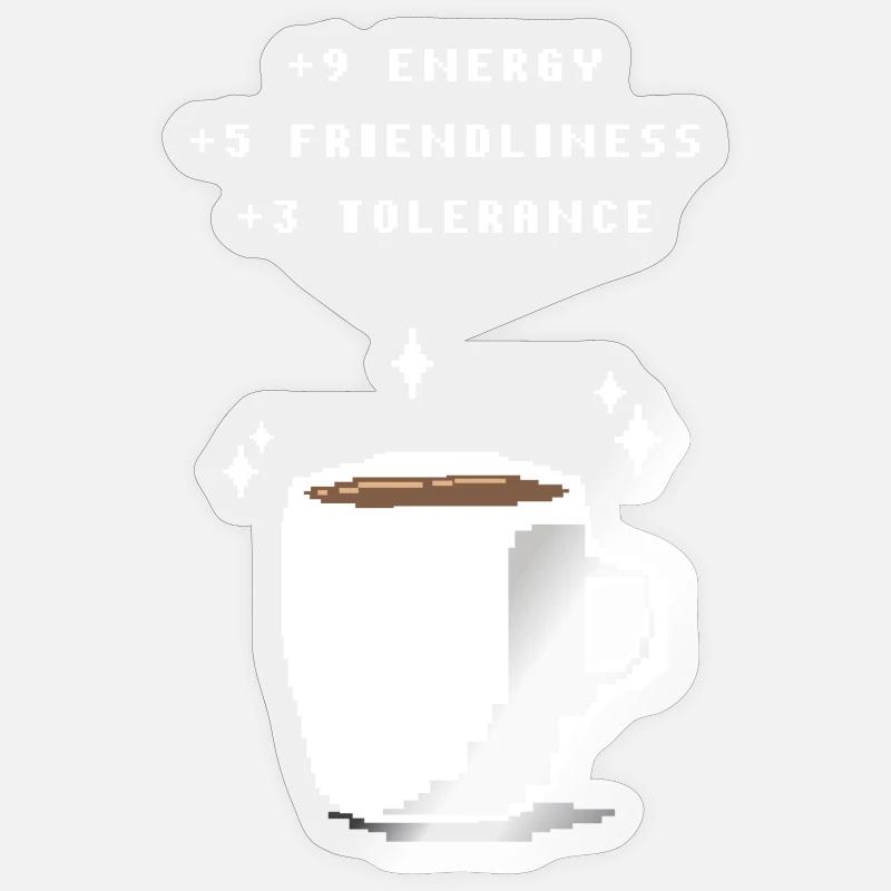 Coffee boost - Sticker Größe S (10 x 10 cm) - Transparent glänzend