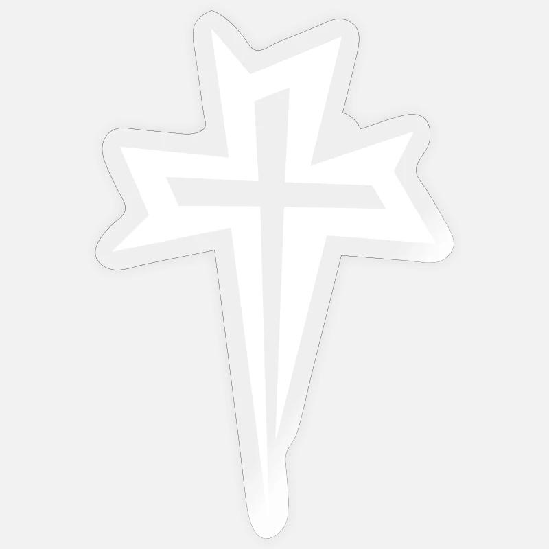 CROIX BLANCHE - Sticker taille S (10 x 10 cm) - brillant transparent