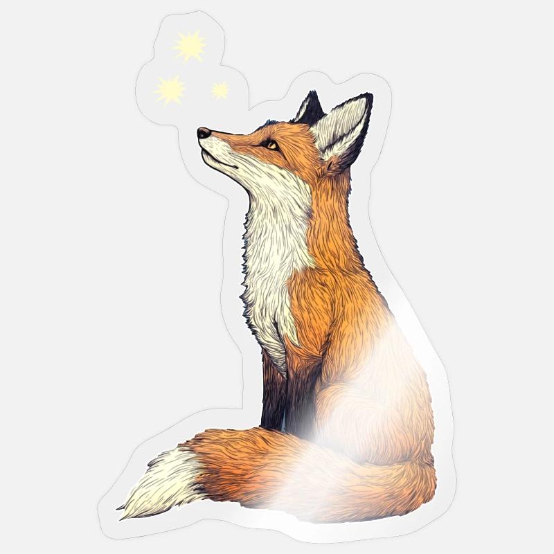 Fuchs mit Sternen Sticker Größe S (10 x 10 cm)