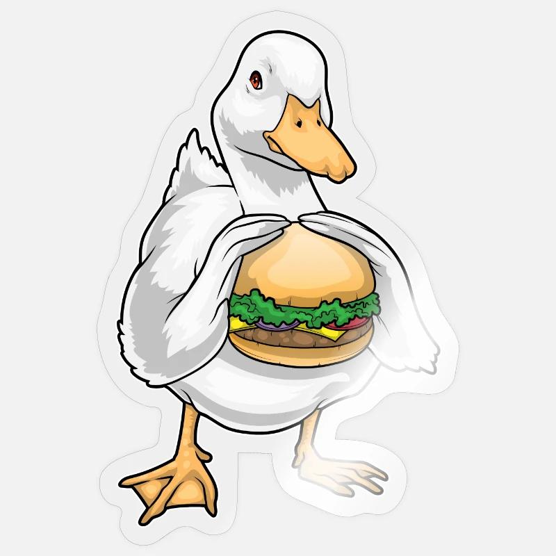 Duck Cheeseburger - Sticker size S (10 x 10 cm) - transparent glossy
