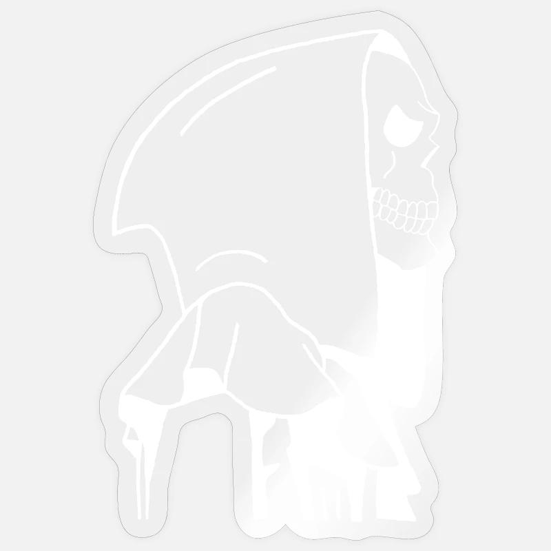 La mort de profil - Sticker taille S (10 x 10 cm) - brillant transparent