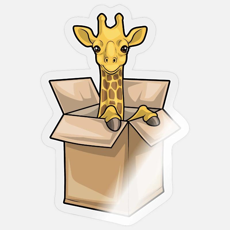 Giraffe Box - Sticker Größe S (10 x 10 cm) - Transparent glänzend