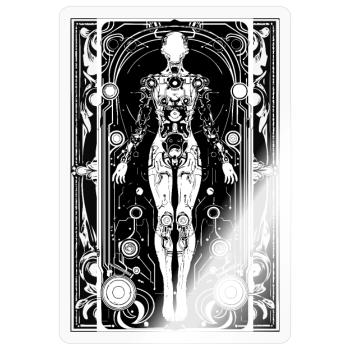 Cyborg Art Nouveau - Sticker Größe S (10 x 10 cm) - Transparent glänzend - Vorne