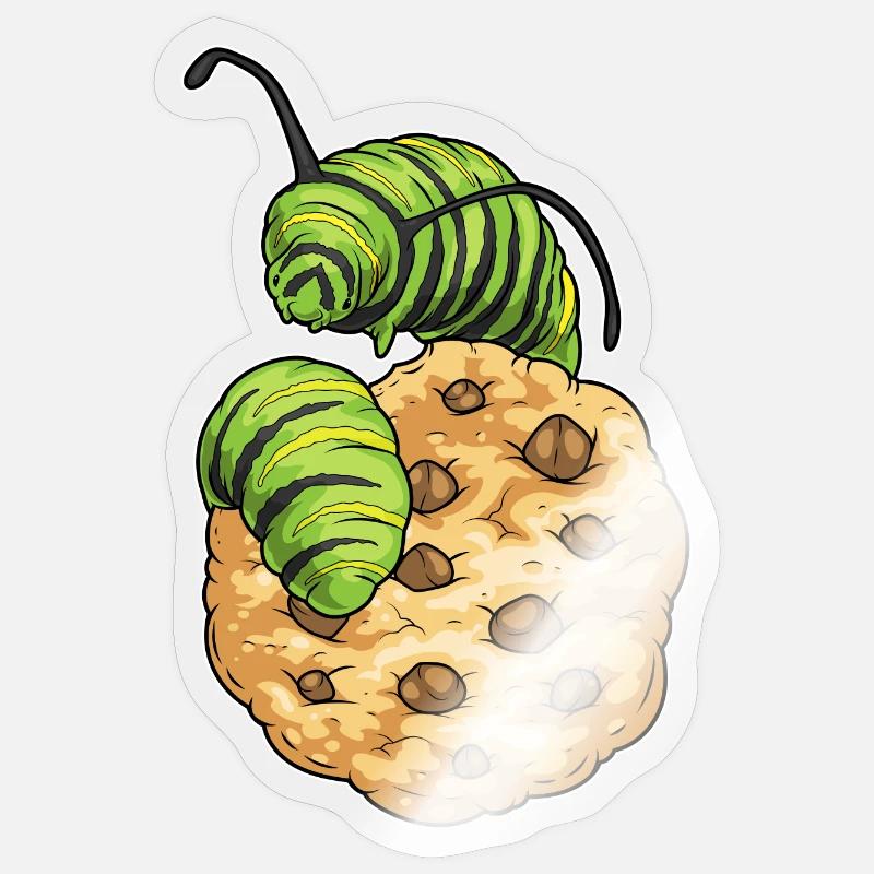Raupe Cookie - Sticker Größe S (10 x 10 cm) - Transparent glänzend