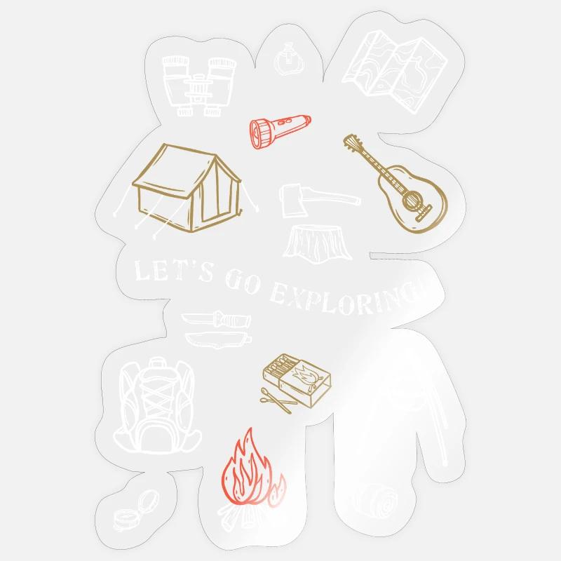Camping Abenteuer Gliederung Design - Sticker Größe S (10 x 10 cm) - Transparent glänzend