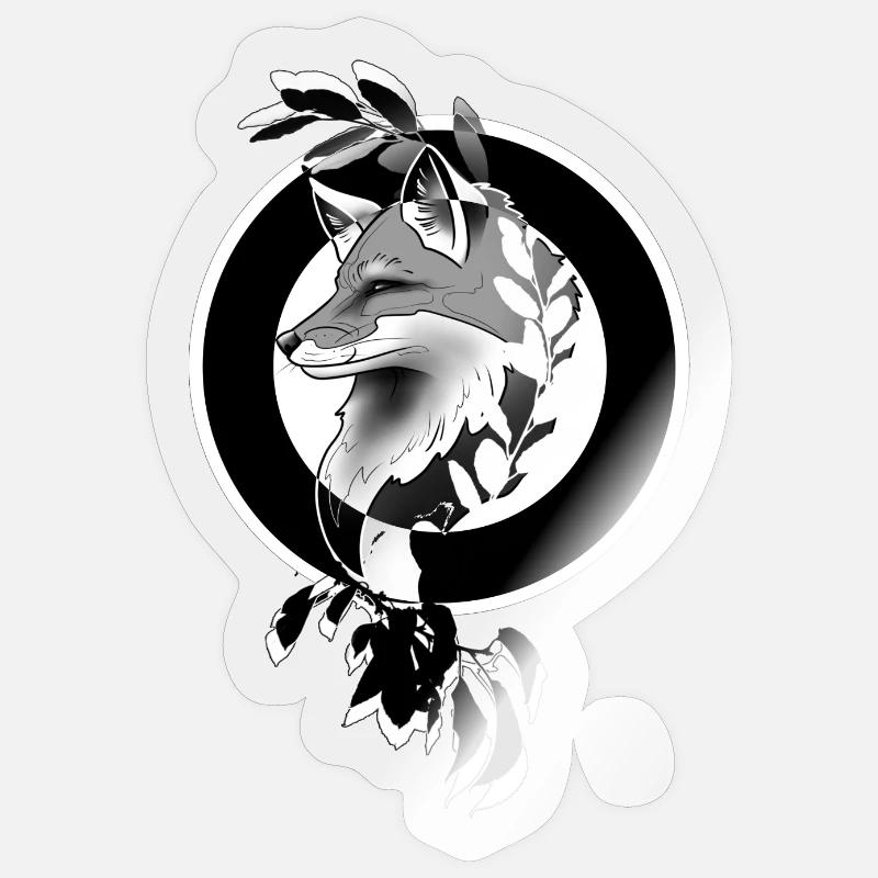 Moon Circle Fox - Sticker size S (10 x 10 cm) - transparent glossy