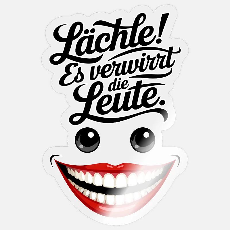 Immer lächeln - Sticker Größe S (10 x 10 cm) - Transparent glänzend