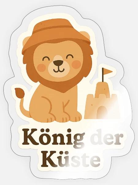 König der Küste - Sticker Größe S (10 x 10 cm) - Transparent glänzend