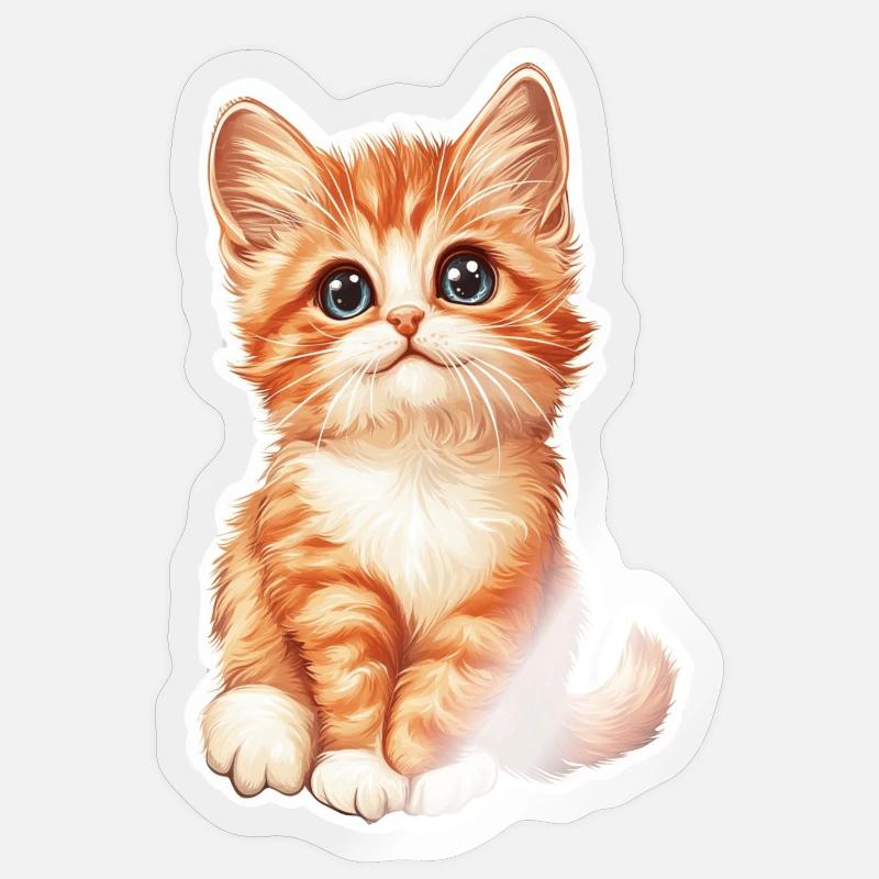 Cute Cat Kitten - Sticker size S (10 x 10 cm) - transparent glossy