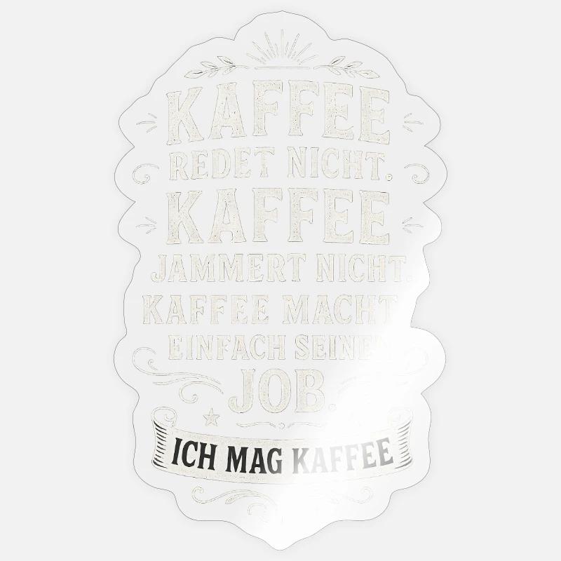 Café Drôle Café Dire Bureau - Sticker taille S (10 x 10 cm) - brillant transparent