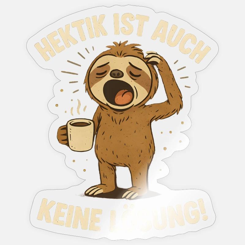 Sloth Gift Late Riser Sloth Office Sticker size S (10 x 10 cm)