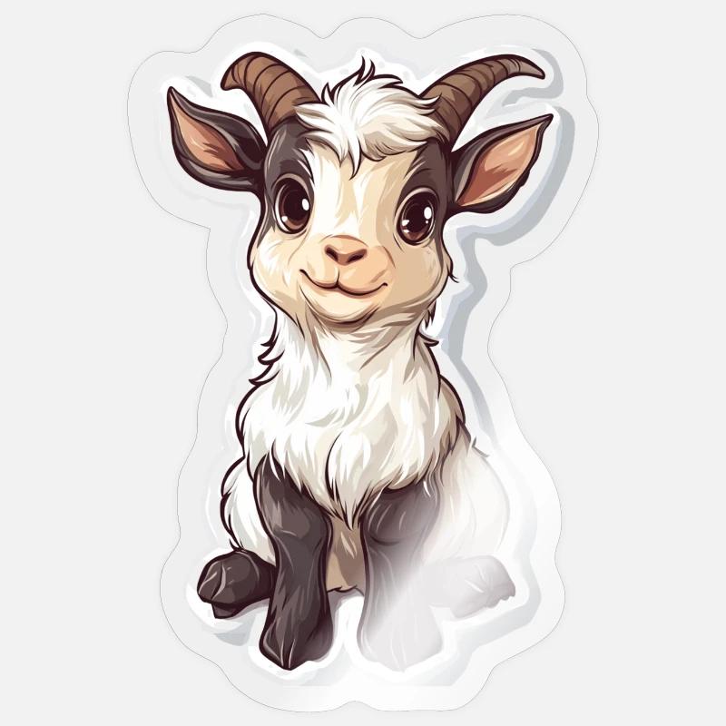 Ziege - Sticker Größe S (10 x 10 cm) - Transparent glänzend