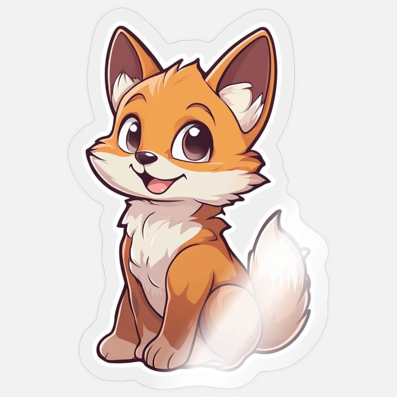 Fox - Sticker size S (10 x 10 cm) - transparent glossy