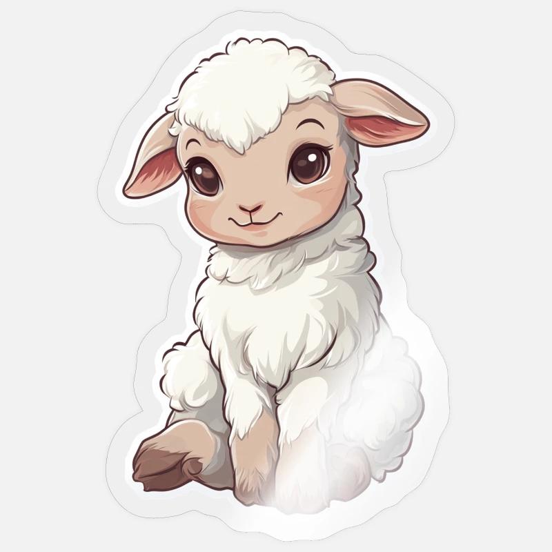 Schaf - Sticker Größe S (10 x 10 cm) - Transparent glänzend