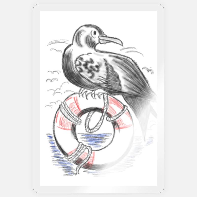 Gull - Sticker size S (10 x 10 cm) - transparent glossy