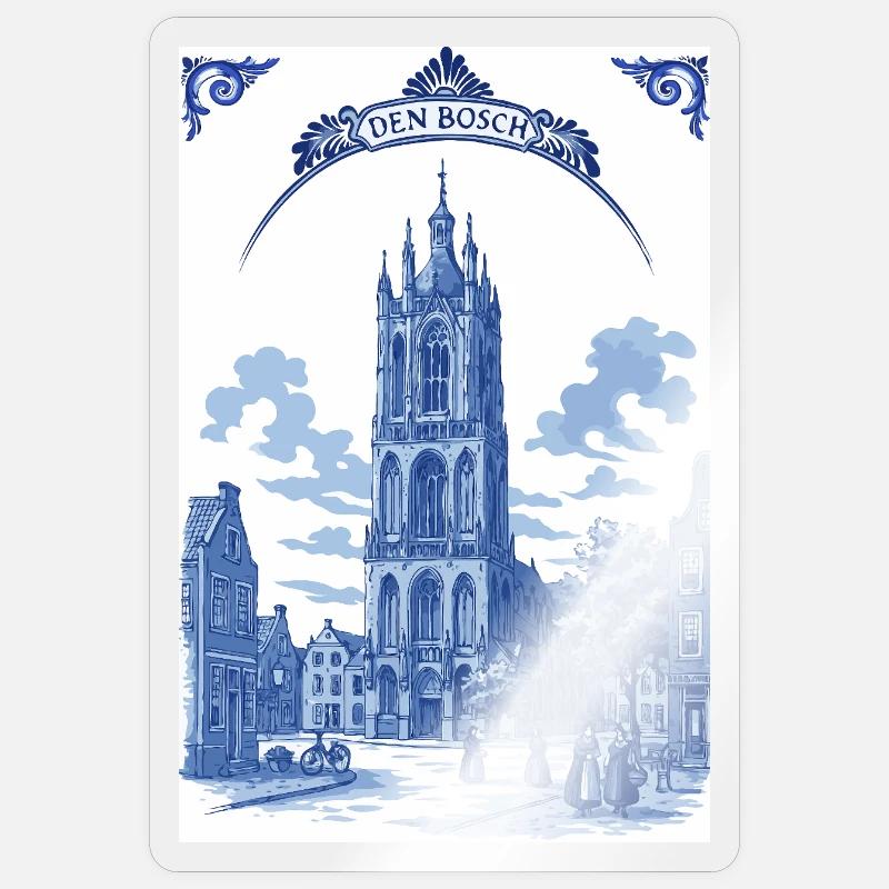 St. John's Cathedral 's Hertogenbosch - Sticker Größe S (10 x 10 cm) - Transparent glänzend