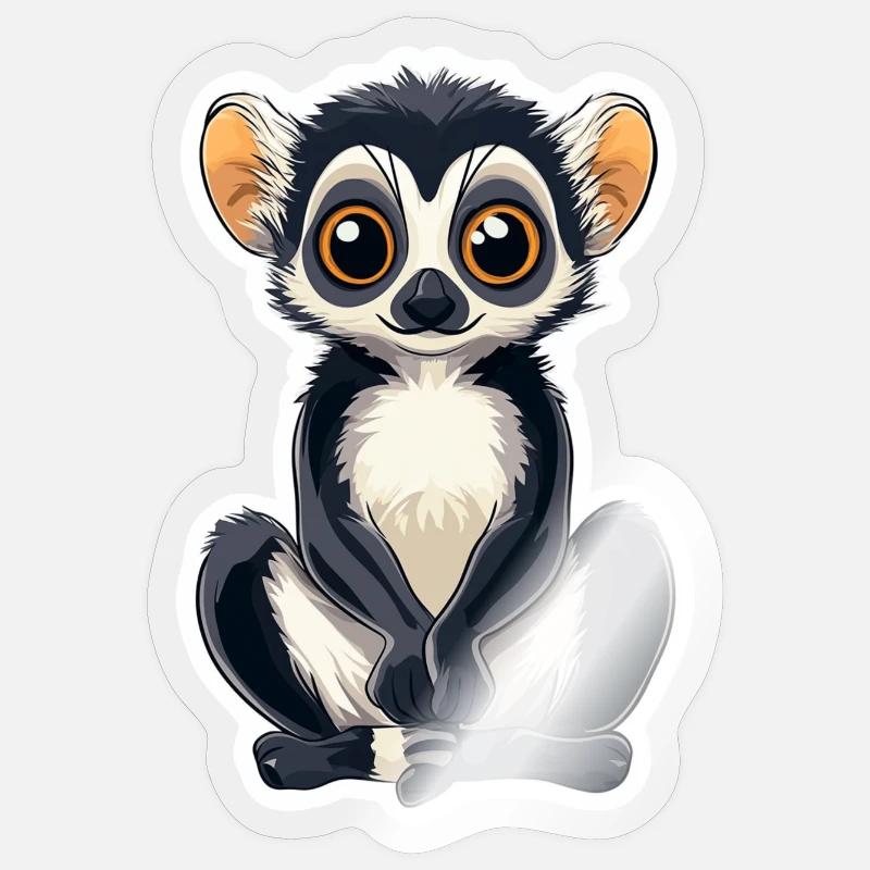 lemur - Sticker size S (10 x 10 cm) - transparent glossy