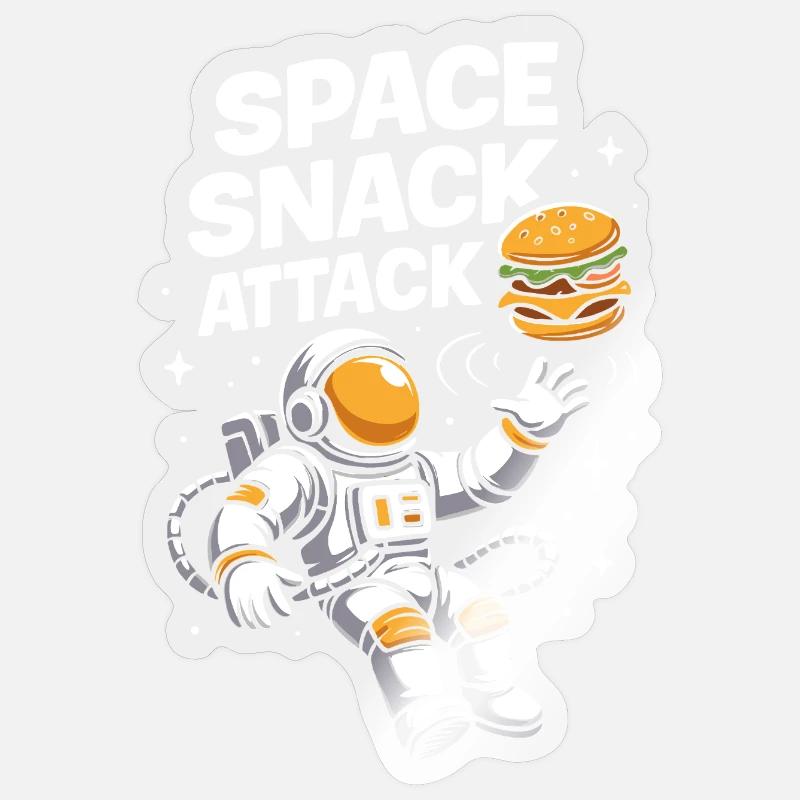 Conception spatiale du hamburger d'astronaute - Sticker taille S (10 x 10 cm) - brillant transparent