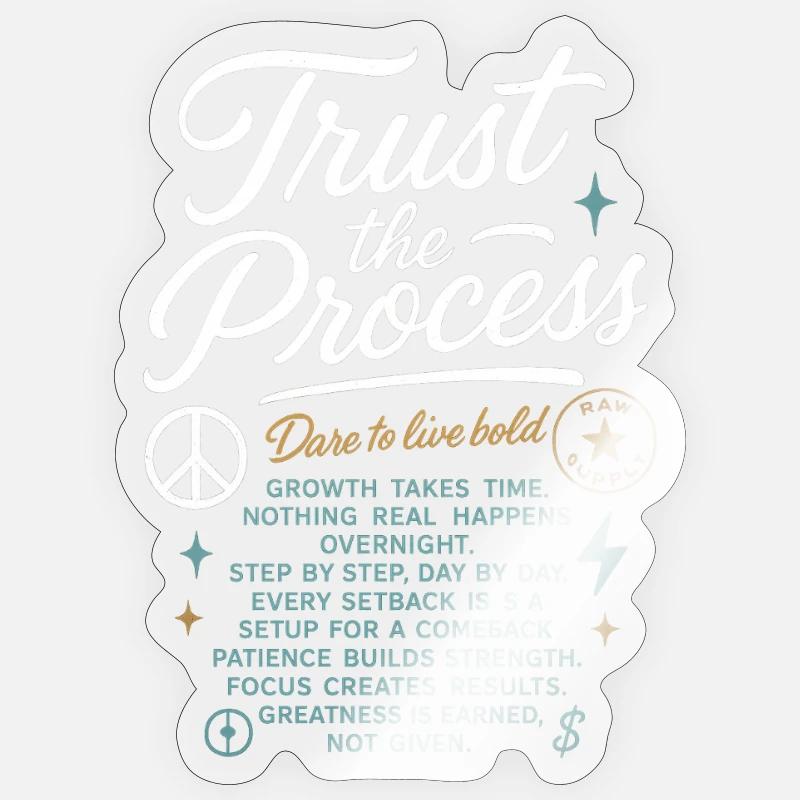 Trust_the_Process - Sticker taille S (10 x 10 cm) - brillant transparent