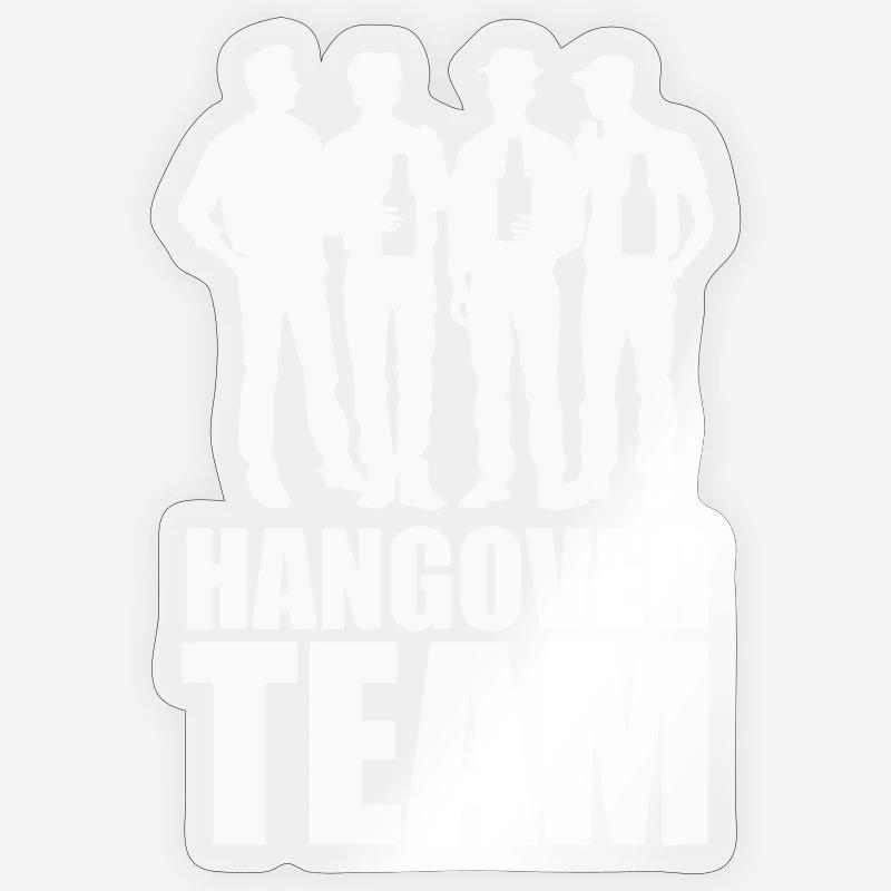 Hangover Team - Sticker size S (10 x 10 cm) - transparent glossy