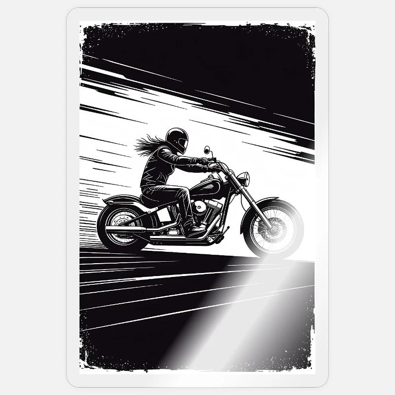 Chopper_Biker_Artwork_Collection_R02 - Sticker taille S (10 x 10 cm) - brillant transparent